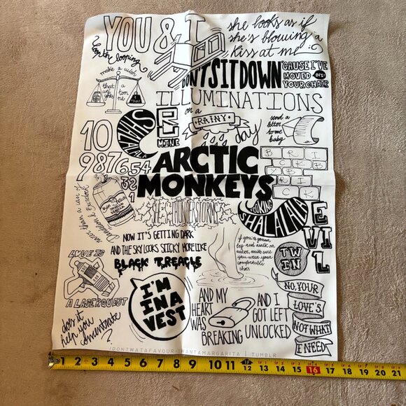 Arctic Monkeys Black & White Lyric Art Poster 22x16 Indie Wall Decor - Picture 3 of 5